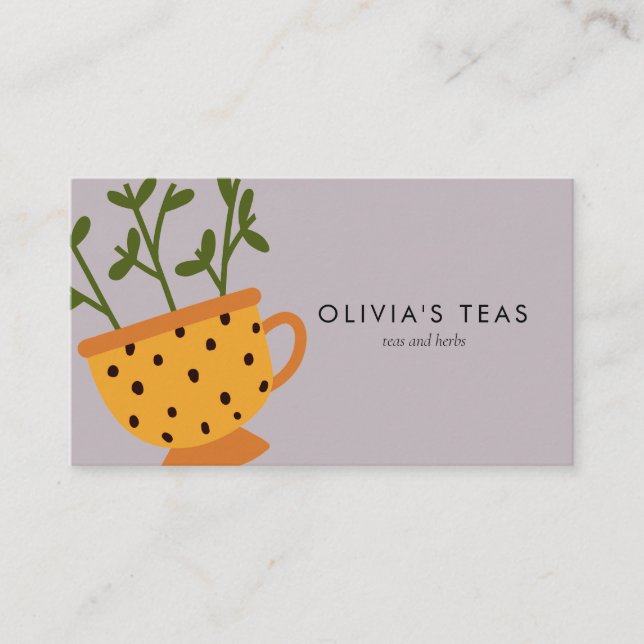 Professional Herbal Tea Minimalist Business Card (Front)