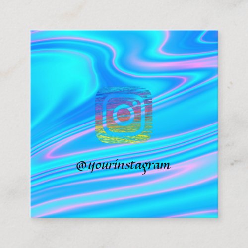 Professional Holographic Instagram Social Media  Square Business Card