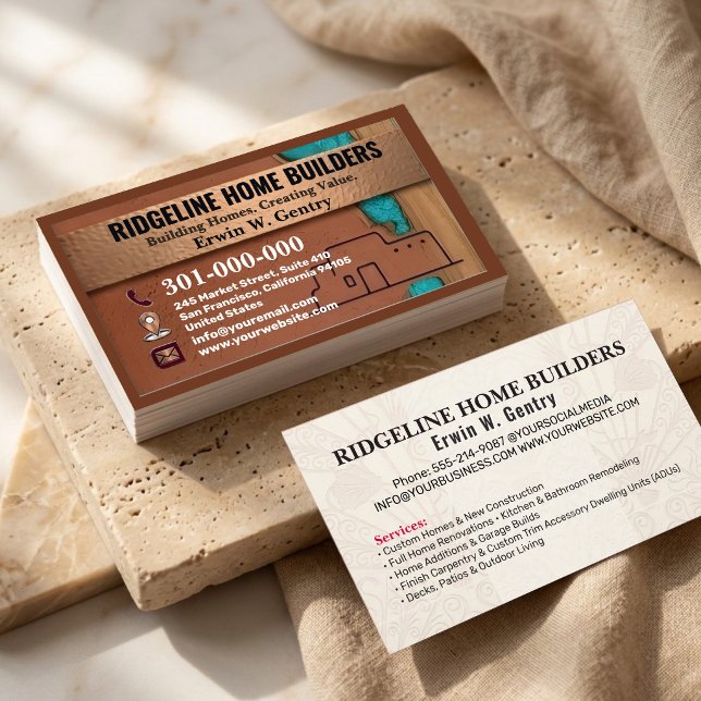 Professional Home Builder & Renovation Contractor  Business Card (Creator Uploaded)