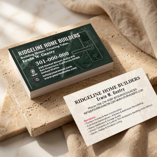 Professional Home Builder & Renovation Contractor Business Card