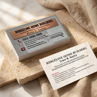 Professional Home Builder & Renovation Contractor Business Card