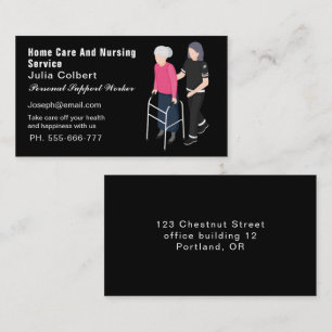 Professional Home Care and Nursing Services black Business Card