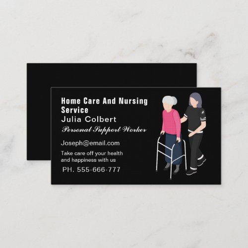 Professional Home Care and Nursing Services black  Business Card