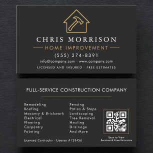 Professional Home Improvement QR Code  Business Card