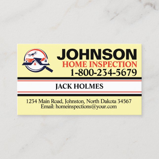 Professional Home Inspection Business Card (Front)