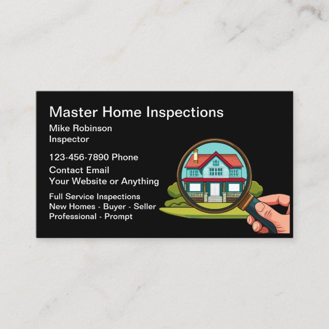 Professional Home Inspection Business Cards (Front)