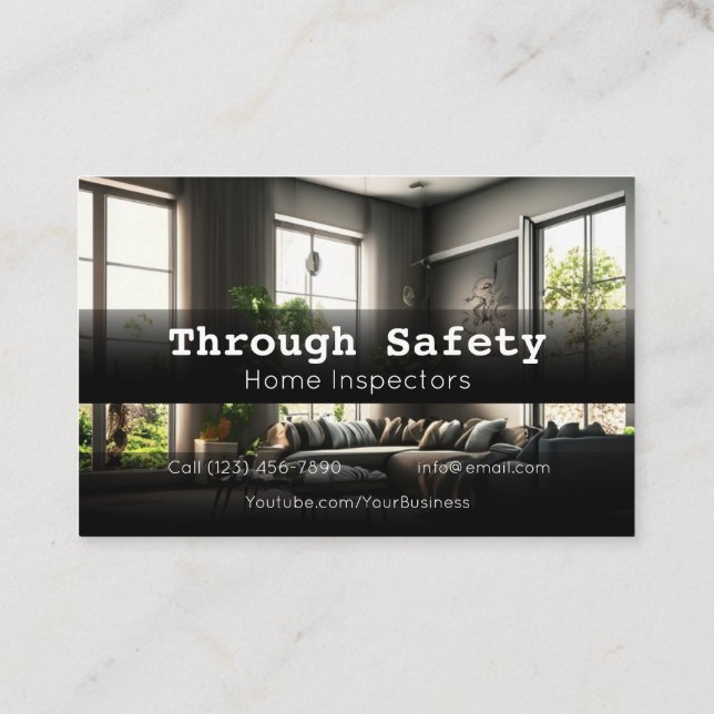 Professional Home Inspection Inspector Services Business Card (Back)