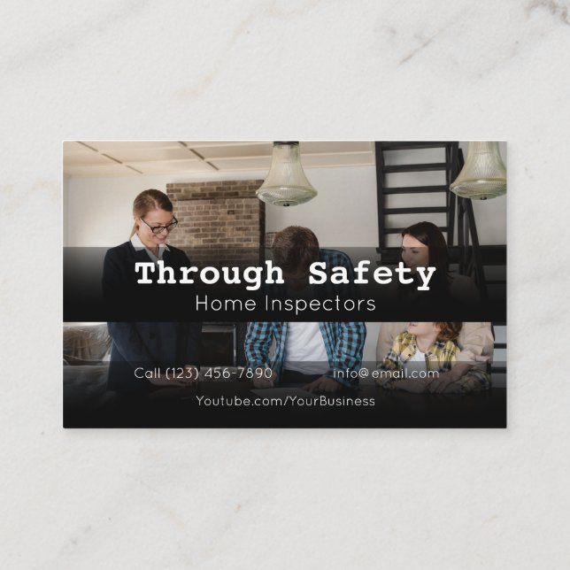 Professional Home Inspection Inspector Services Business Card (Back)