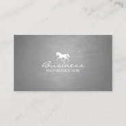 Professional Horse Equine Modern Silver Business Card at Zazzle