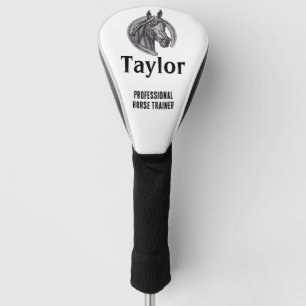 Professional Horse Trainer Black White Equine Golf Head Cover