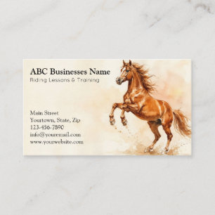 Professional horse trainer business card
