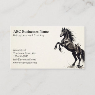 Professional horse trainer business card