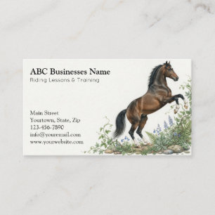Professional horse trainer business card