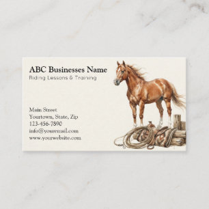 Professional horse trainer business card