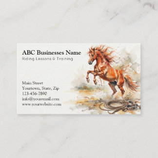 Professional horse trainer business card