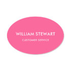 Professional Hot Pink Minimal Oval Employee Staff
