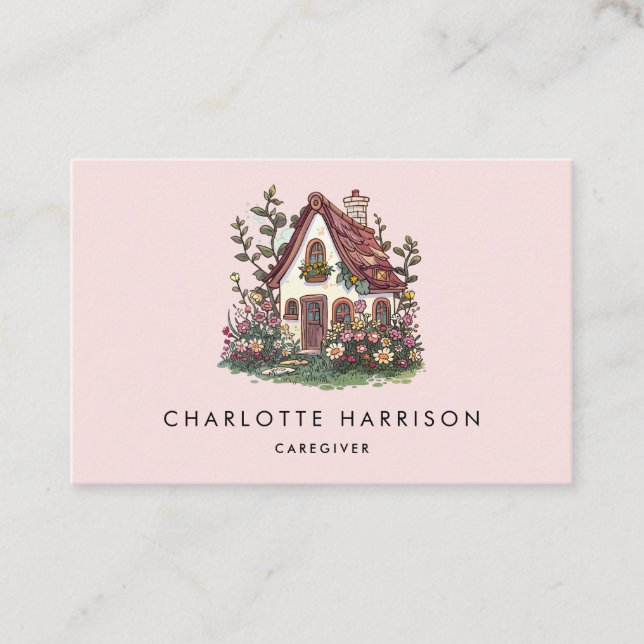 Professional House Caregiver Services Business Card (Front)