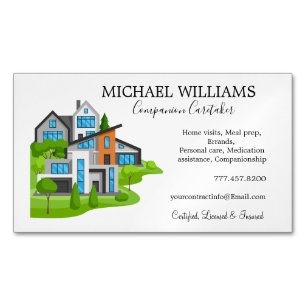 Professional House Caregiver Services Business Card Magnet