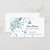 Professional House Cleaning Fresh Water Splash Business Card (Front/Back)
