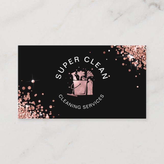 Professional House Cleaning Maid Holograph Busines Business Card (Front)