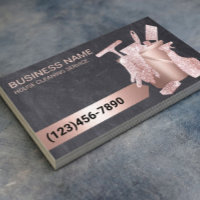 Professional House Cleaning Rose Gold Chalkboard Business Card