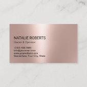 Professional House Cleaning Rose Gold Chalkboard Business Card (Back)