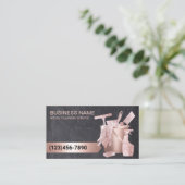 Professional House Cleaning Rose Gold Chalkboard Business Card (Standing Front)