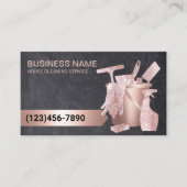 Professional House Cleaning Rose Gold Chalkboard Business Card (Front)