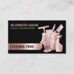 Professional House Cleaning Rose Gold Glitter Business Card