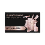 Professional House Cleaning Rose Gold Glitter Business Card Professional House Cleaning Rose Gold Glitter Business Card