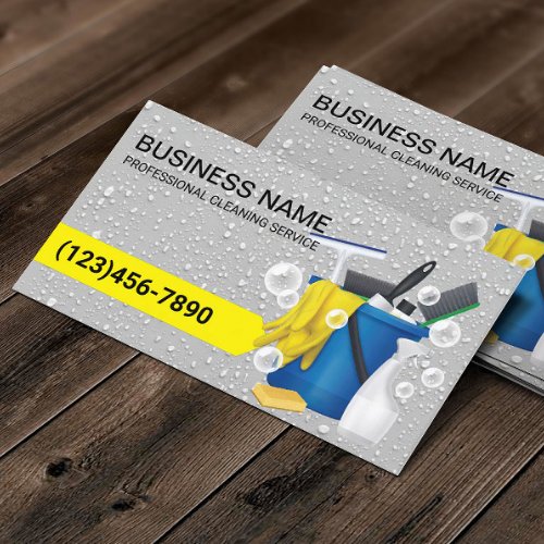 Professional House Cleaning Service Auto Detailing Business Card