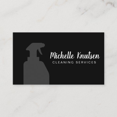 Professional House Cleaning Service black white Business Card