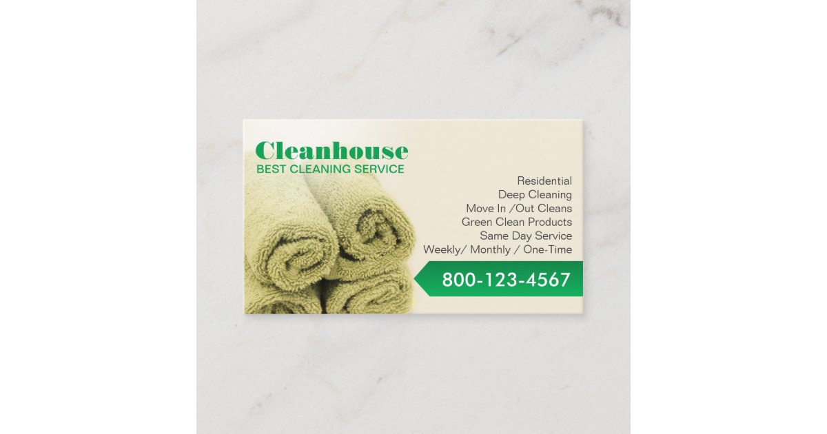 Professional House Cleaning Service Business Card Zazzle