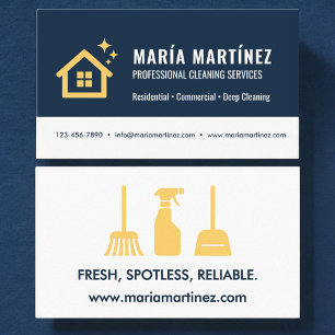 Professional House Cleaning Service Business Card