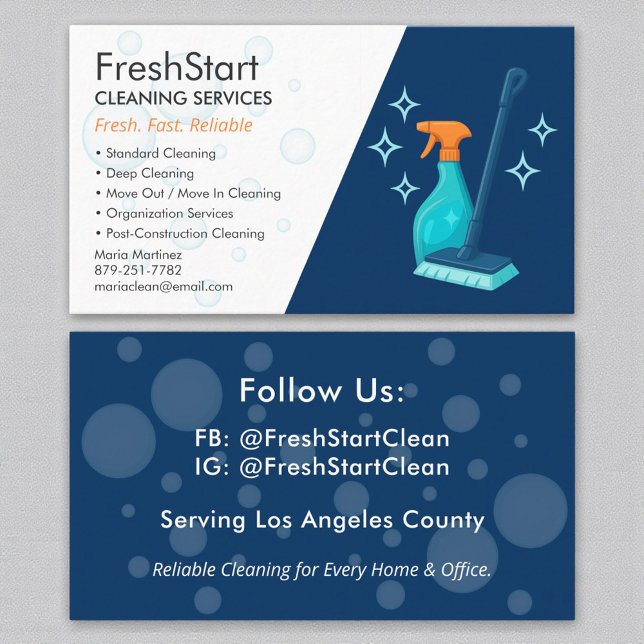 Professional House Cleaning Service Business Card (Creator Uploaded)
