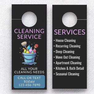 Professional House Cleaning Service Door Hanger