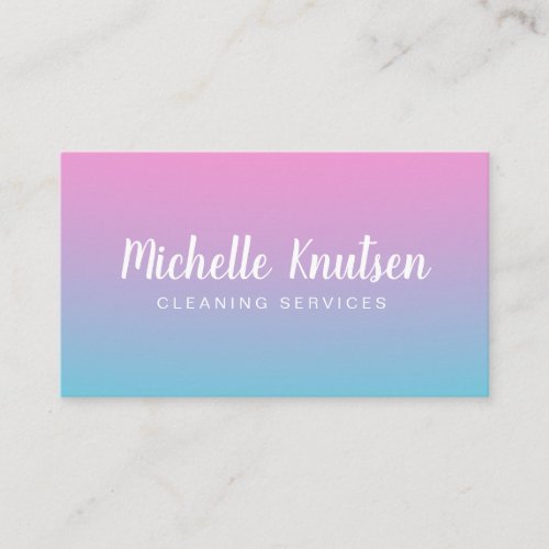 Professional House Cleaning Service Hot Pink Business Card