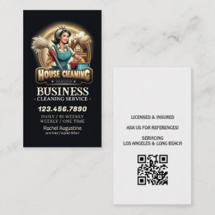 Professional House Cleaning Service Housekeeping Business Card
