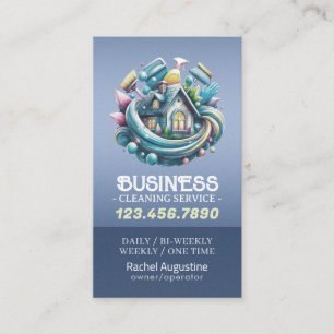 Professional House Cleaning Service Housekeeping Business Card