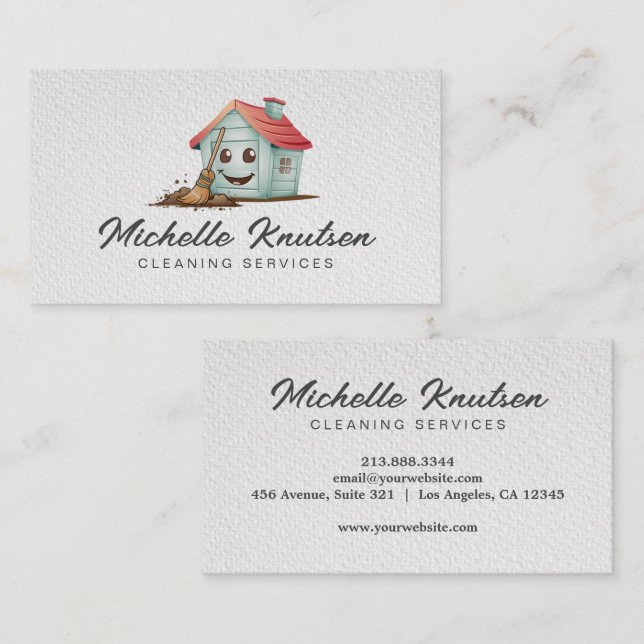 Professional House Cleaning Service Housekeeping   Business Card (Front/Back)