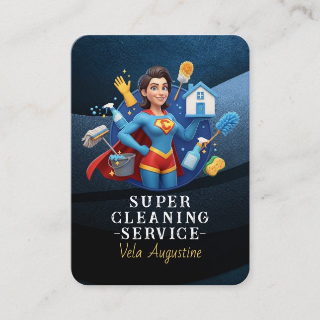 Professional House Cleaning Service Housekeeping Business Card (Front)
