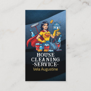 Professional House Cleaning Service Housekeeping Business Card