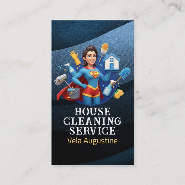 Professional House Cleaning Service Housekeeping Business Card (Front)