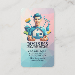 Professional House Cleaning Service Housekeeping Business Card
