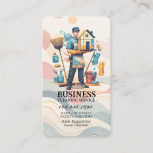 Professional House Cleaning Service Housekeeping Business Card