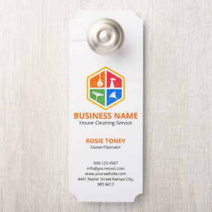 Professional House Cleaning Service QR Code Door Hanger