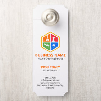 Professional House Cleaning Service QR Code Door Hanger