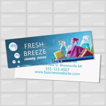 Professional House Cleaning Service Supplies Mini Business Card by tyraobryant at Zazzle