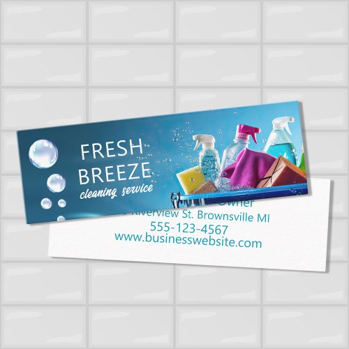 Professional House Cleaning Service Supplies Mini Business Card