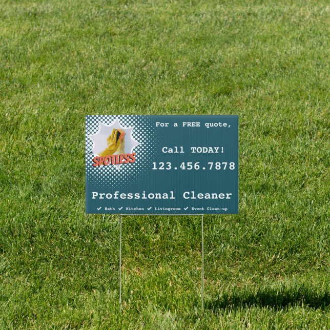 Professional House Cleaning Service Yard Sign (Insitu)